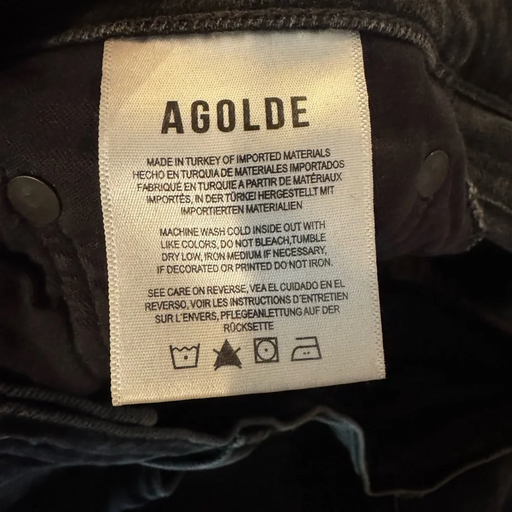 Agolde Washed Black Willow Straight Leg Jeans - Size 30